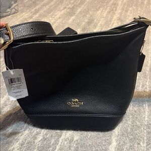 Coach Black Pebbled Leather Shoulder Bag